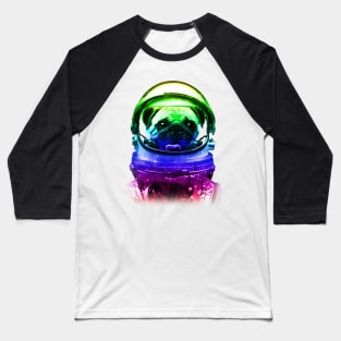 Astronaut Pug Baseball T-Shirt